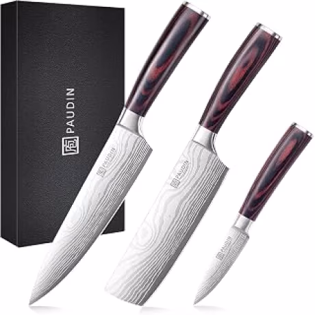 PAUDIN, juego de cuchillos de chef, Nakiri y pelar