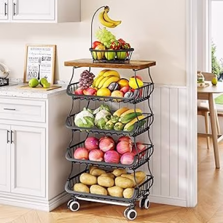SAYZH, frutero de metal de cinco niveles para cocina