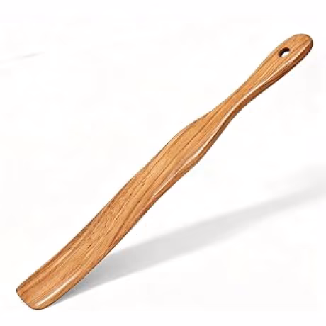 Spurtle de madera de teca para mezclar masa de pan