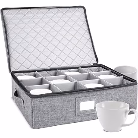 storageLAB, estuche gris con divisores para guardar tazas