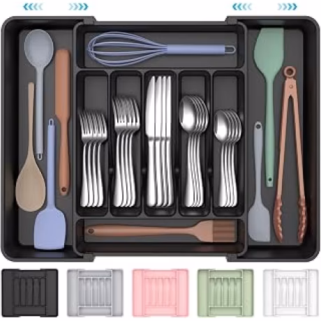 ukeetap — Organizador expandible extragrande para cubiertos sin BPA