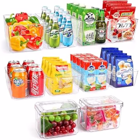 YKIOKE, diez contenedores transparentes para refrigerador y despensa